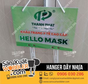 Hanger quảng cáo khẩu trang Hello Mask